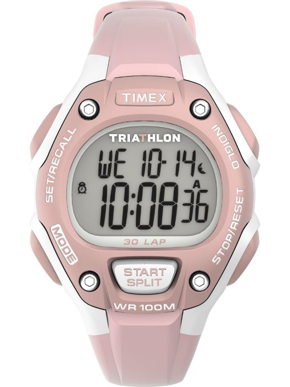 Unisex Pink/Digital Gray/Pink Ironman Triathlon Classic 30 34mm Wrist Watches